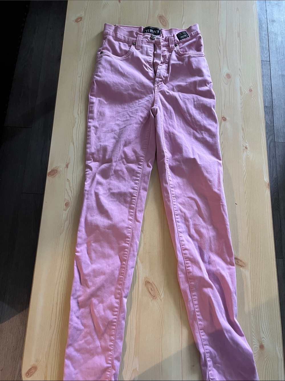 Versace Jeans Collection Pink High-Rise Womens Jeans